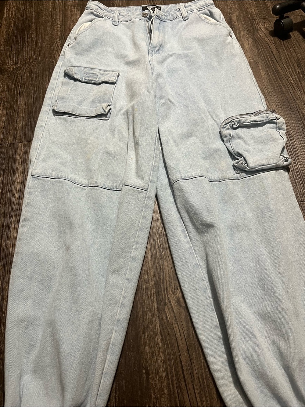 Missguided+ Light Blue Men's Cargo Pants with Utility Pockets